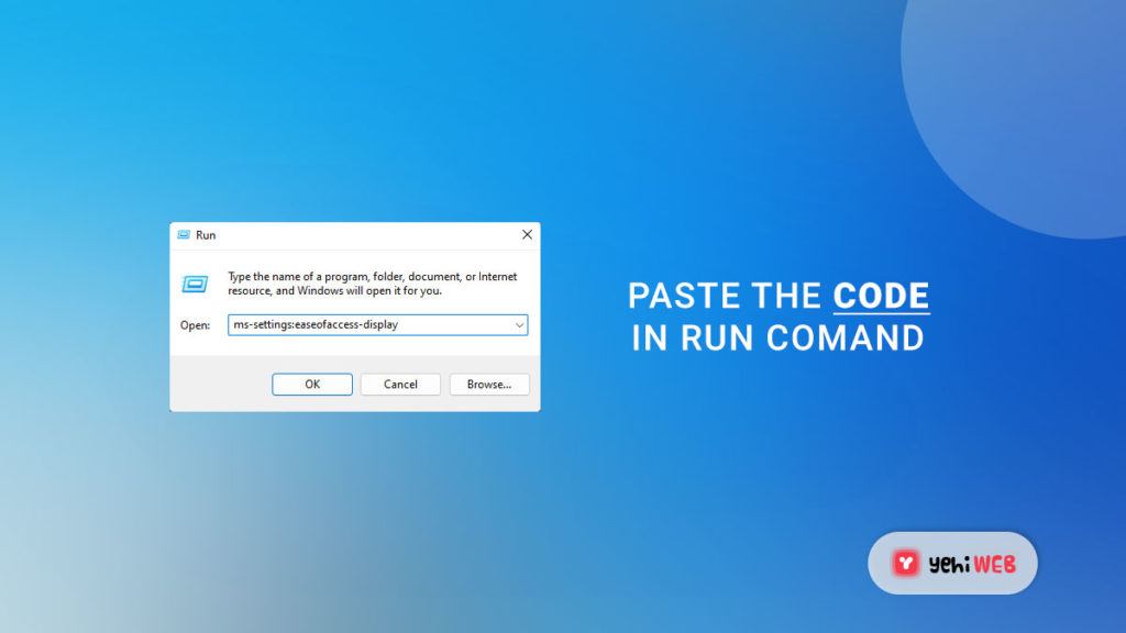 paste the code in run comand yehiweb