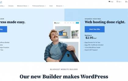 Bluehost landing page