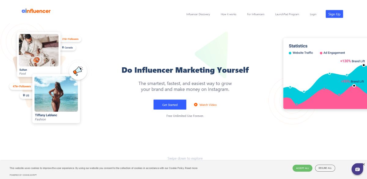 Ainfluencer Tool Landing Page