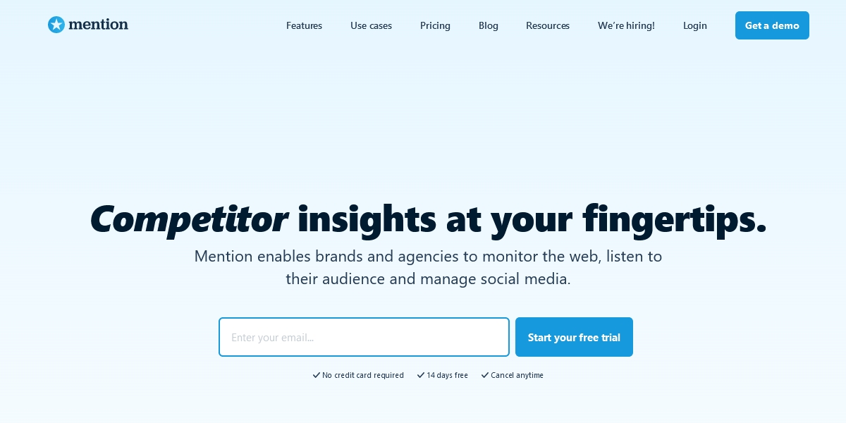 Mention Tool Landing Page
