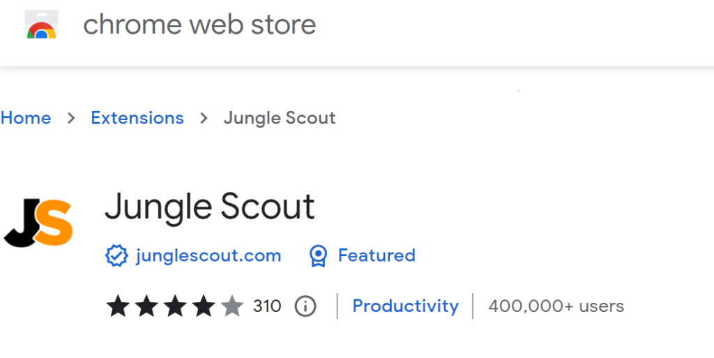 Jungle Scout on Chrome Web Store